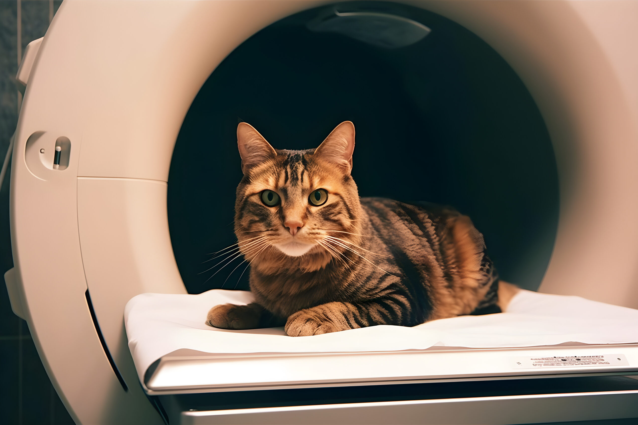 CT scan for cats cat about to have a scan